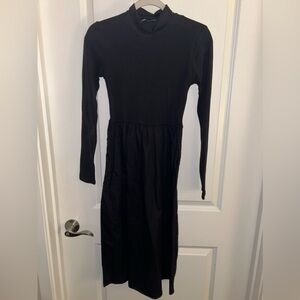 Zara long sleeve fit and flare black dress. Size small